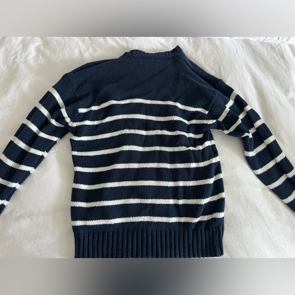 Brandy Melville Navy and White Striped Sweater